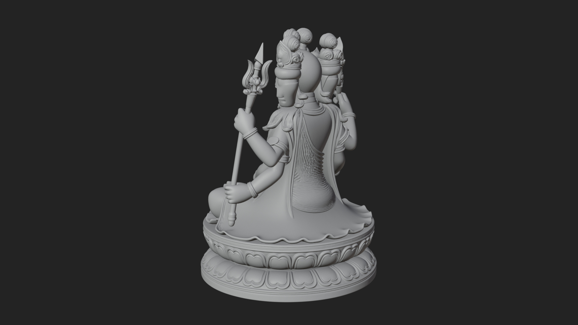 Crowned Bodhisattva Statue Design 23 3D Print Model 3D Model