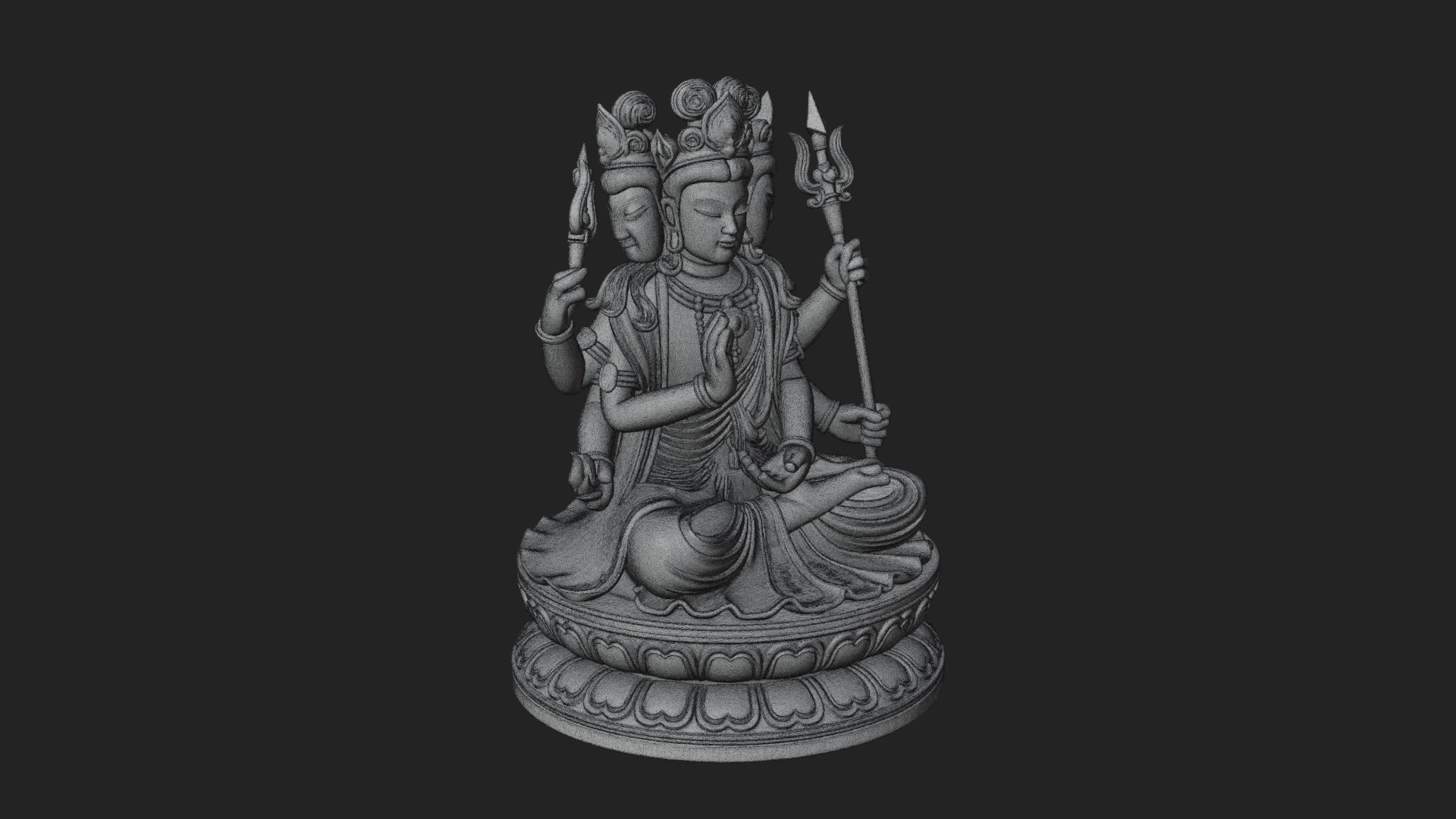 Crowned Bodhisattva Statue Design 23 3D Print Model 3D Model