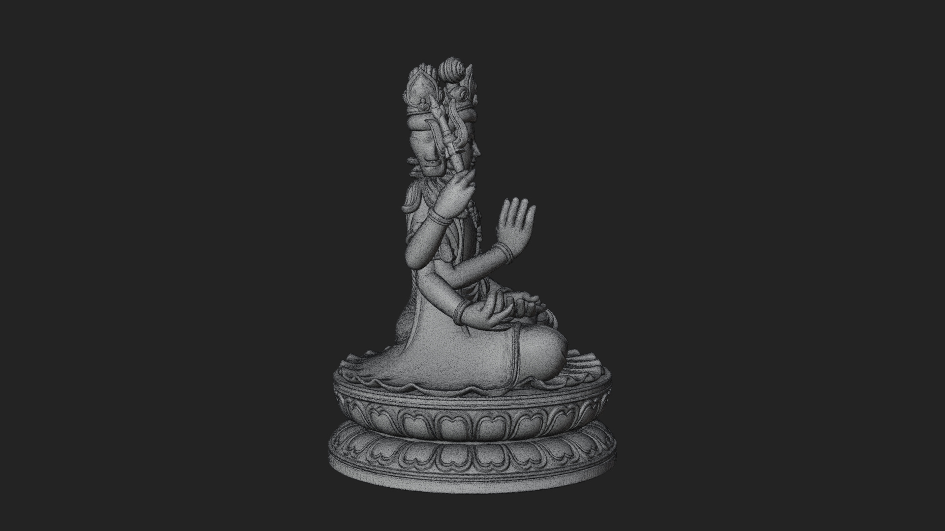 Crowned Bodhisattva Statue Design 23 3D Print Model 3D Model