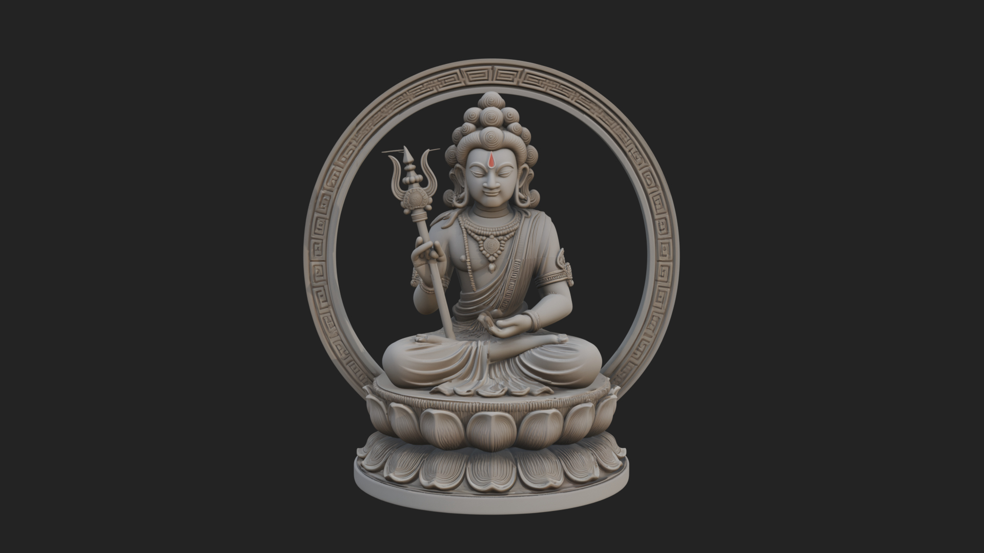 Crowned Bodhisattva Statue Design 3 3D Print Model 3D Model