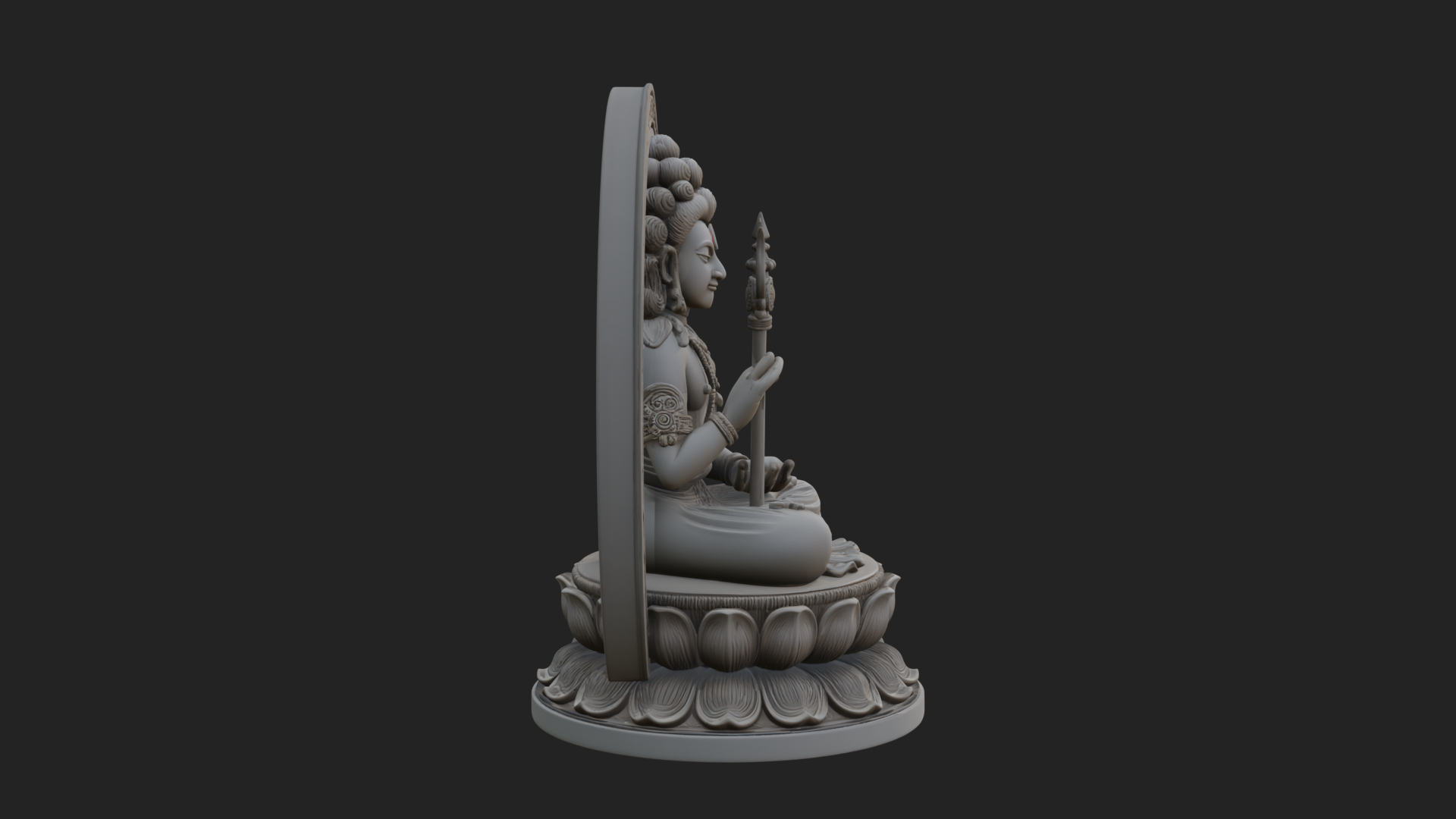 Crowned Bodhisattva Statue Design 3 3D Print Model 3D Model