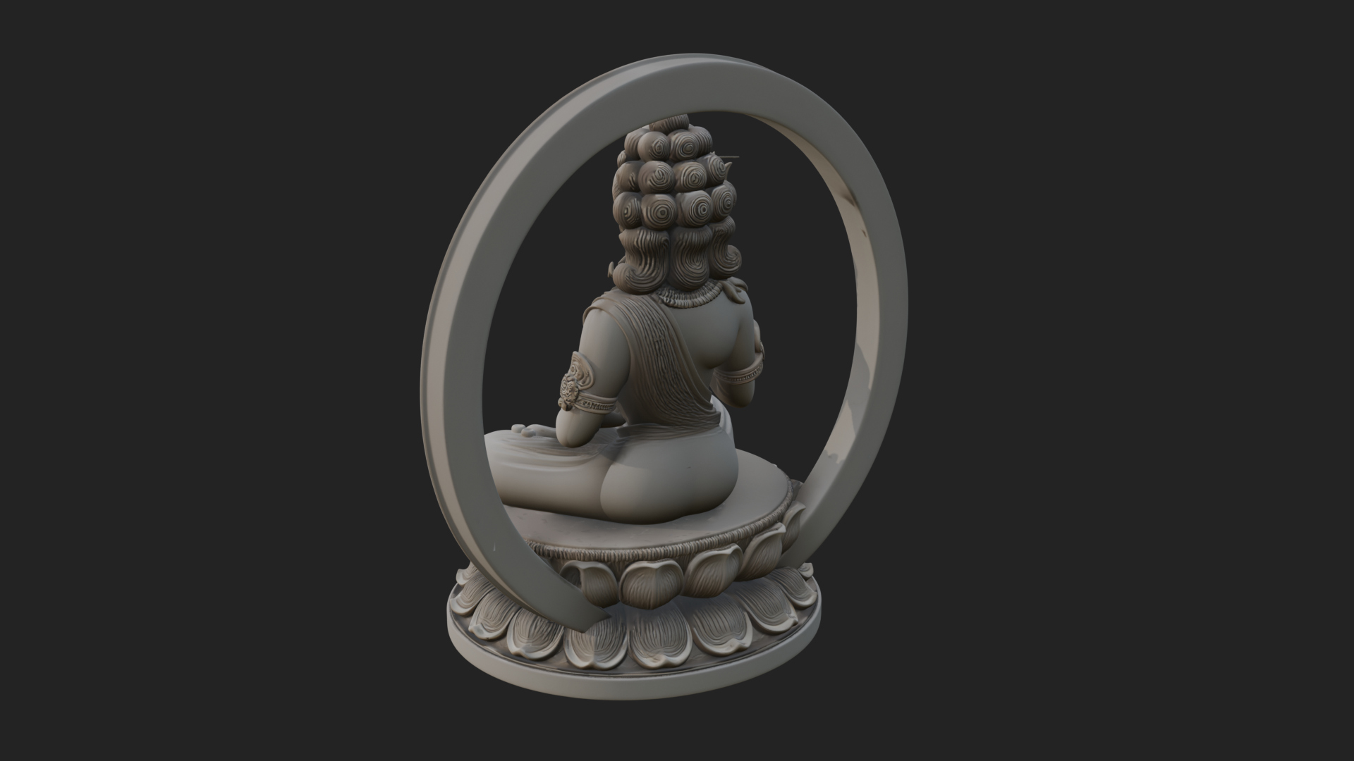 Crowned Bodhisattva Statue Design 3 3D Print Model 3D Model