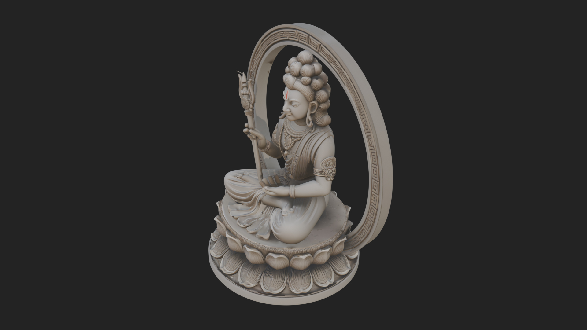 Crowned Bodhisattva Statue Design 3 3D Print Model 3D Model