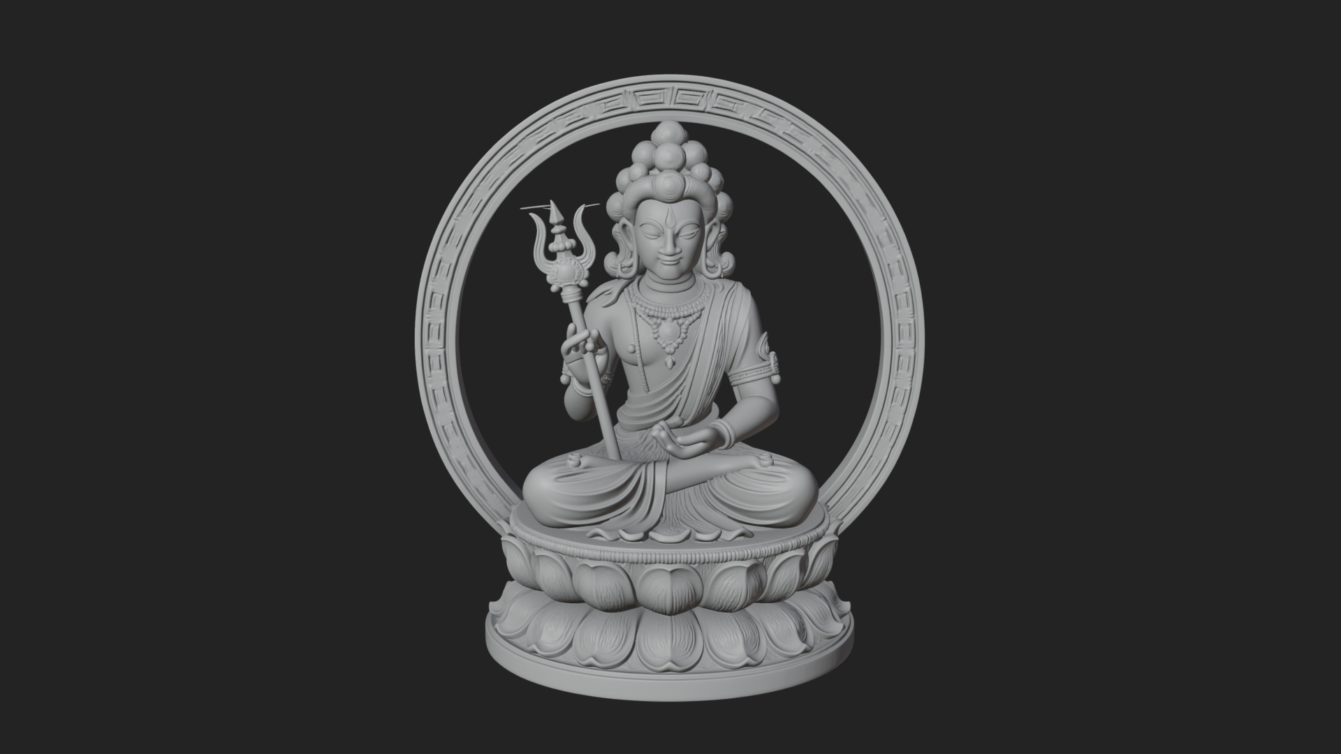 Crowned Bodhisattva Statue Design 3 3D Print Model 3D Model