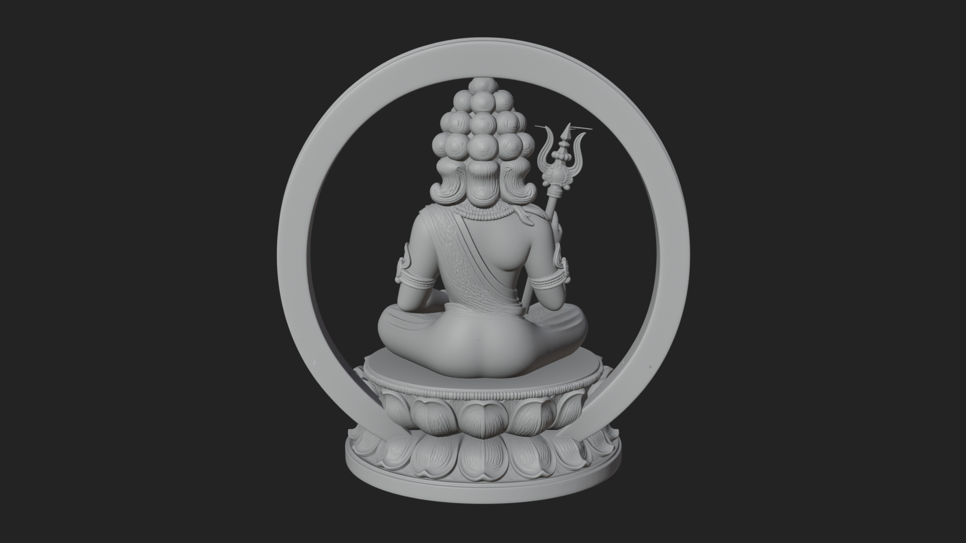 Crowned Bodhisattva Statue Design 3 3D Print Model 3D Model