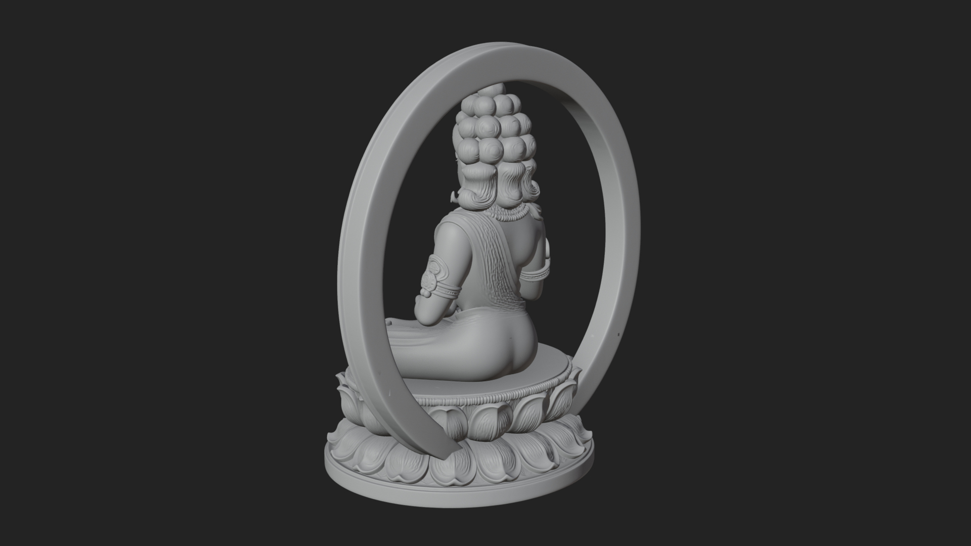 Crowned Bodhisattva Statue Design 3 3D Print Model 3D Model