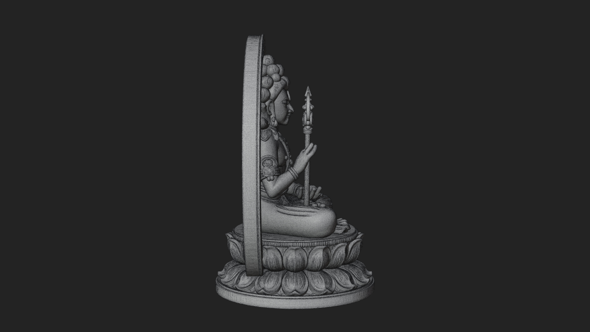 Crowned Bodhisattva Statue Design 3 3D Print Model 3D Model