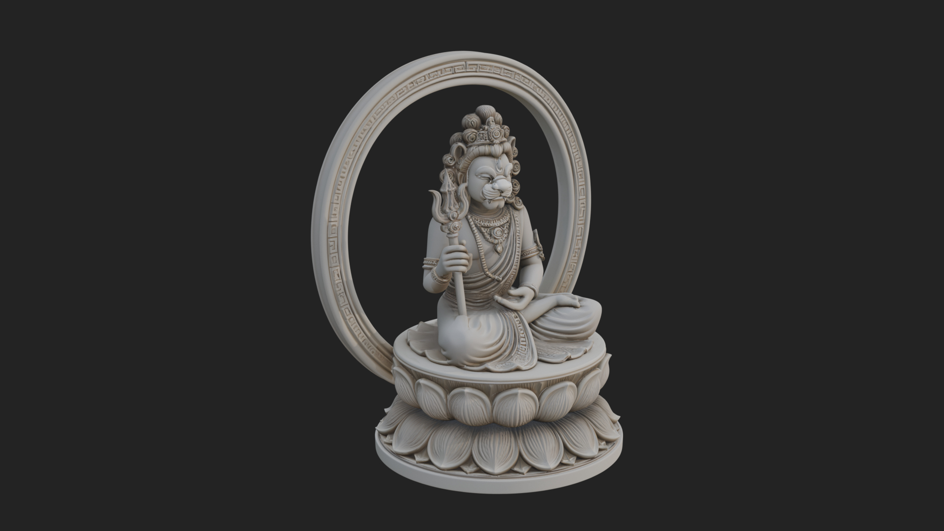 Crowned Bodhisattva Statue Design 4 3D Print Model 3D Model