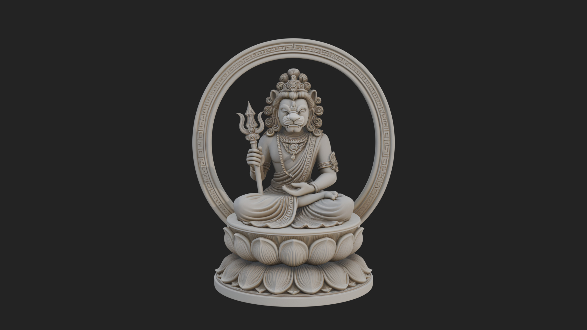 Crowned Bodhisattva Statue Design 4 3D Print Model 3D Model