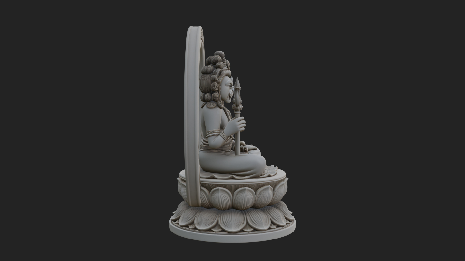 Crowned Bodhisattva Statue Design 4 3D Print Model 3D Model