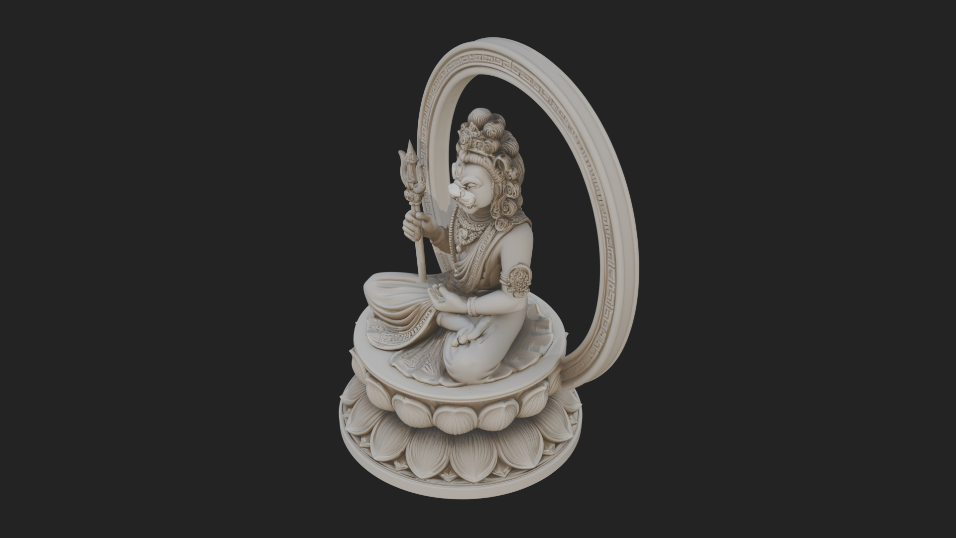 Crowned Bodhisattva Statue Design 4 3D Print Model 3D Model