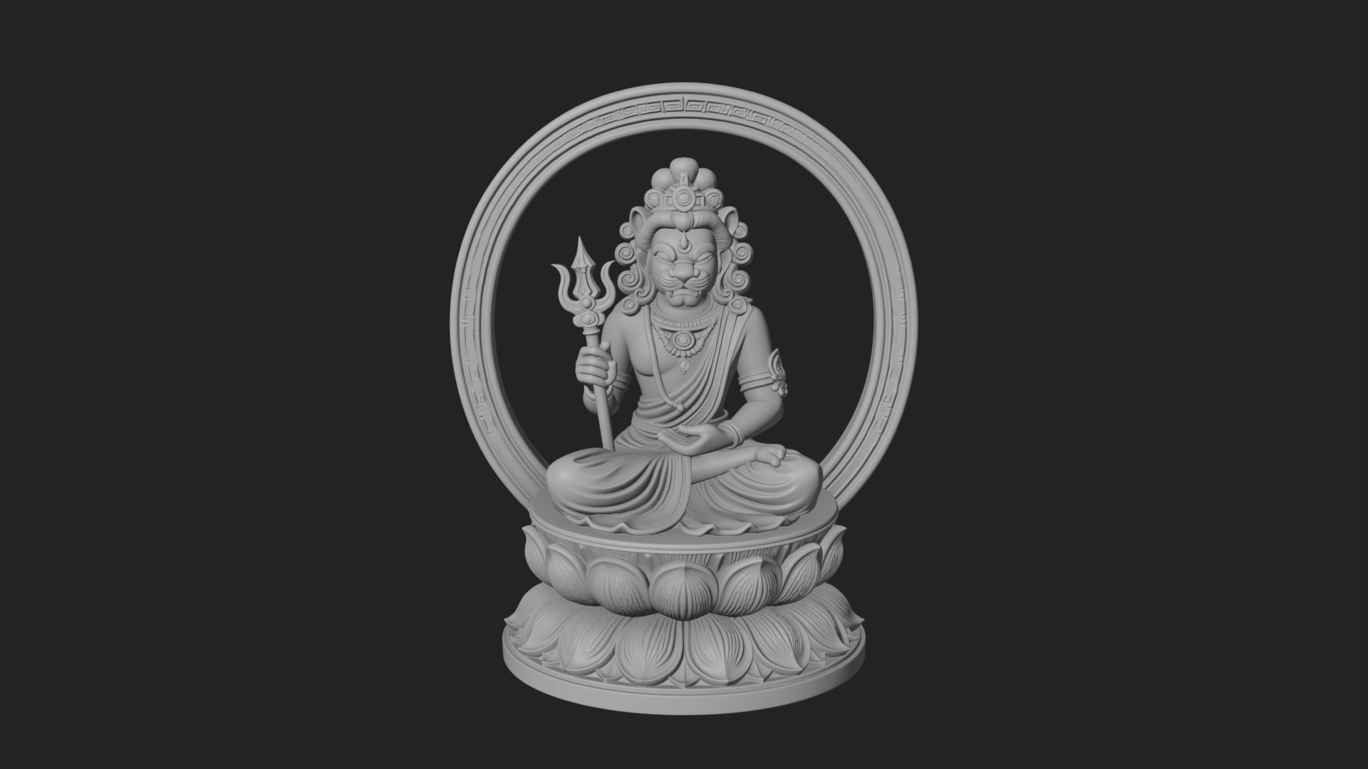 Crowned Bodhisattva Statue Design 4 3D Print Model 3D Model