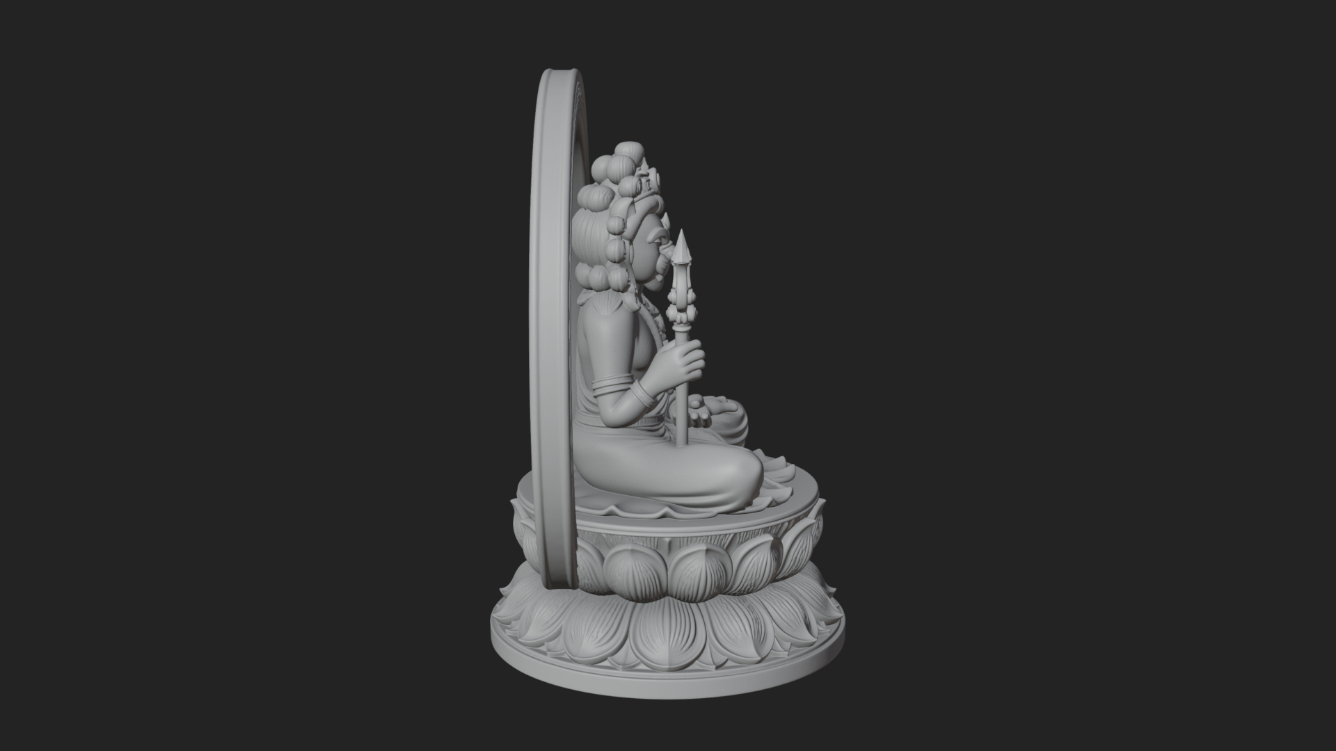 Crowned Bodhisattva Statue Design 4 3D Print Model 3D Model