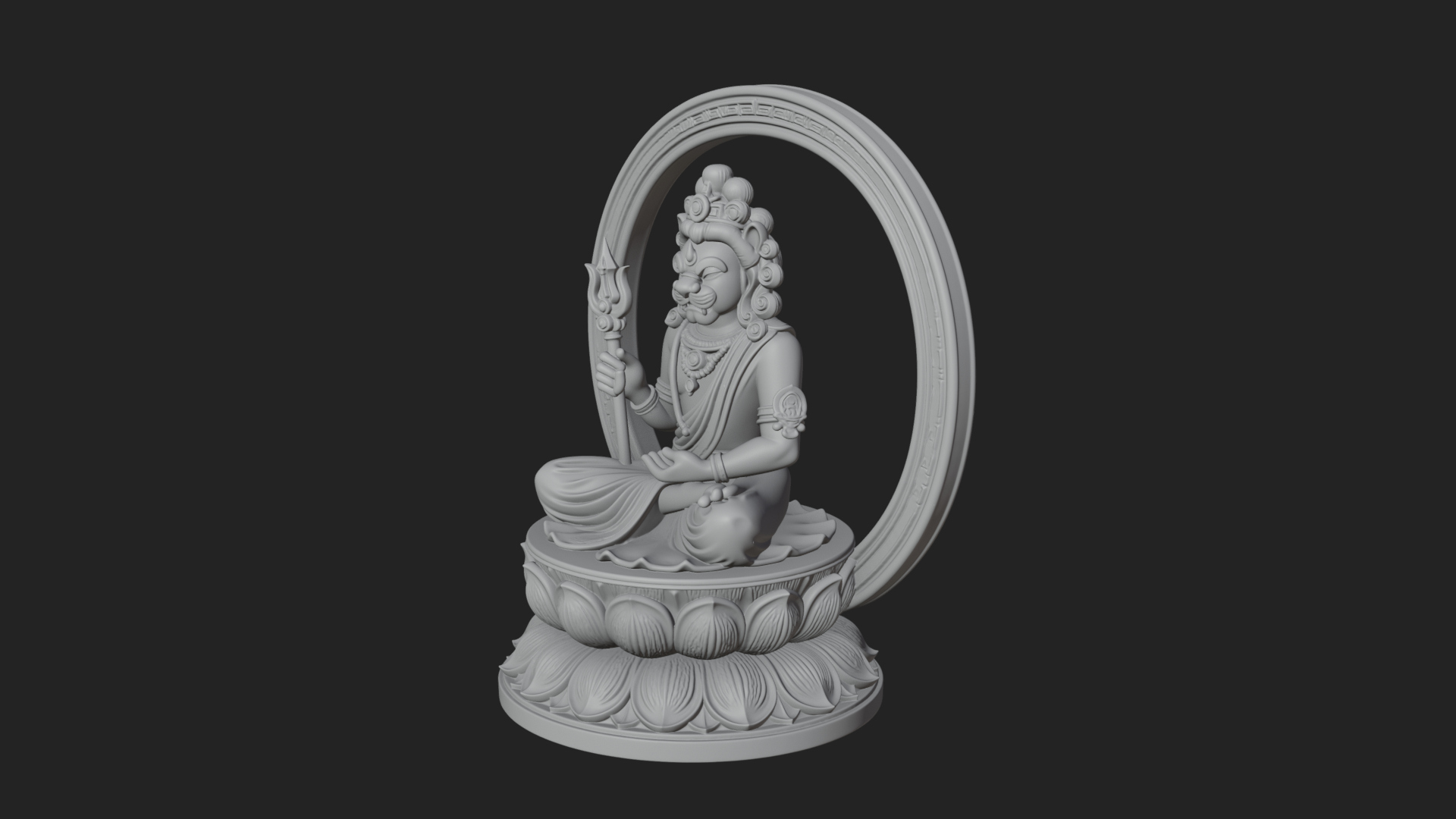 Crowned Bodhisattva Statue Design 4 3D Print Model 3D Model