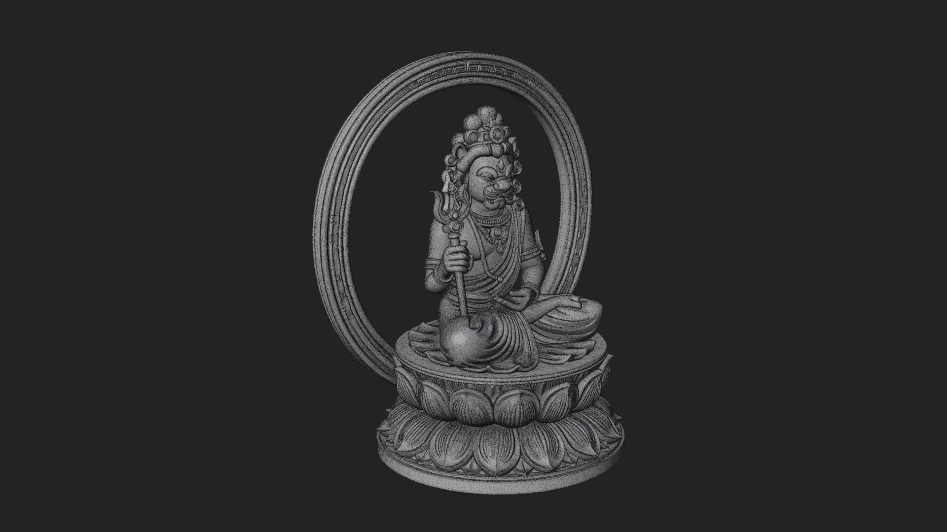 Crowned Bodhisattva Statue Design 4 3D Print Model 3D Model