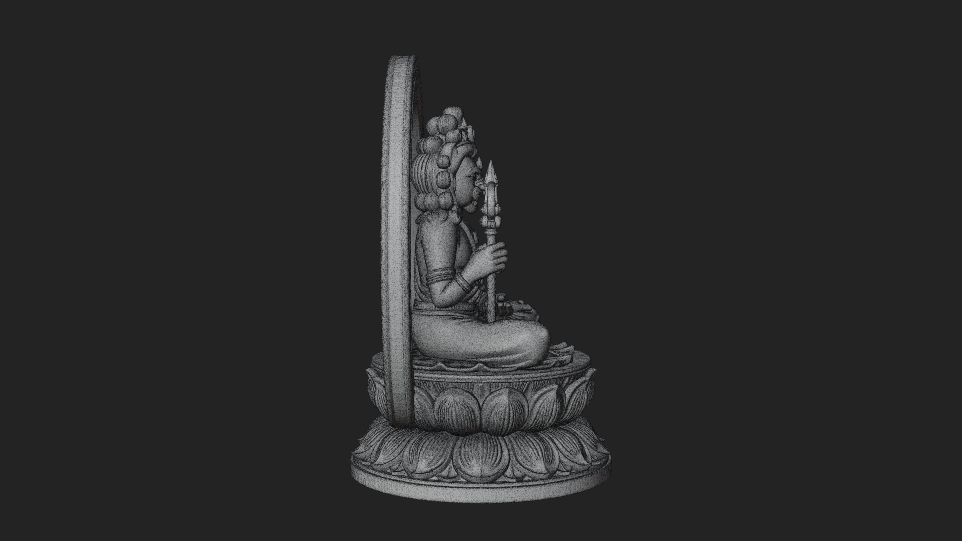 Crowned Bodhisattva Statue Design 4 3D Print Model 3D Model