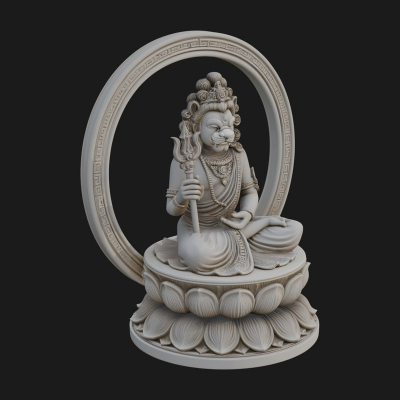 Crowned Bodhisattva Statue Design 4 3D Print Model