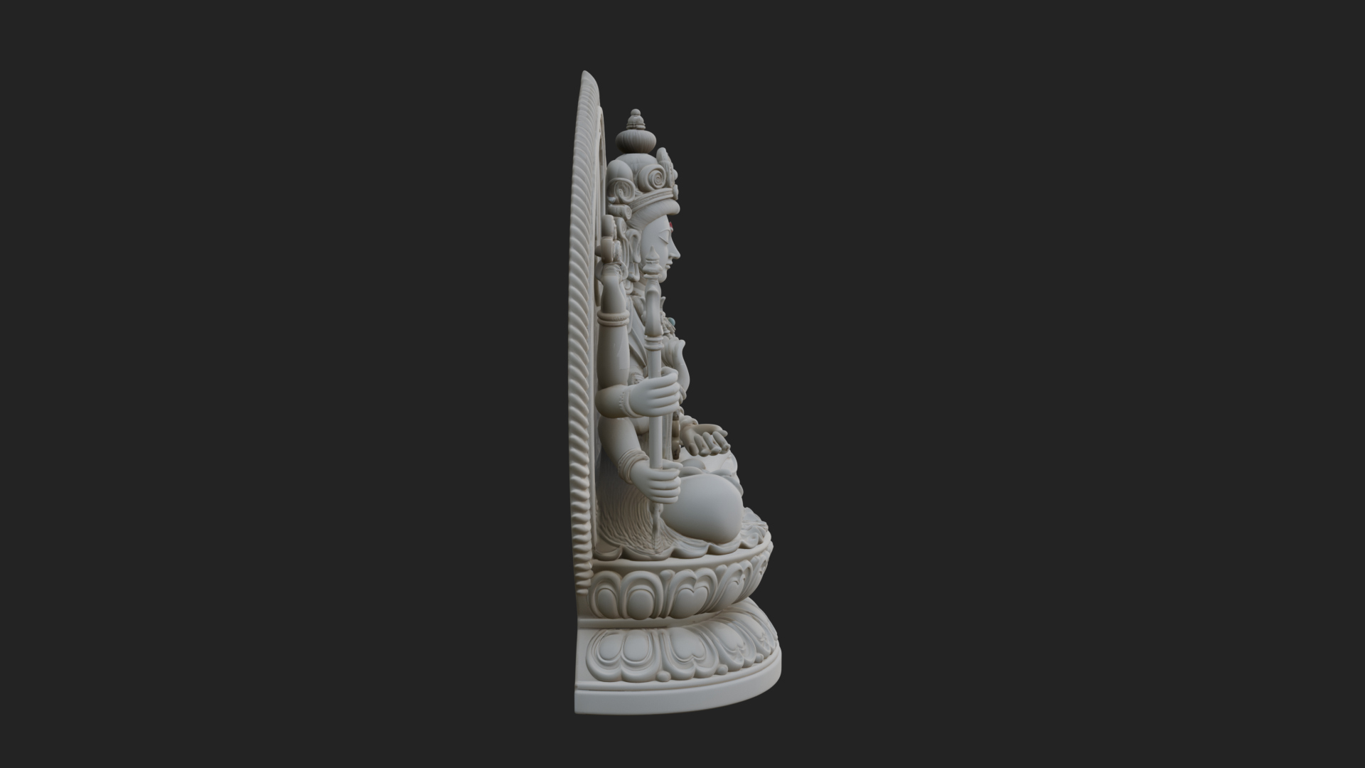 Crowned Bodhisattva Statue Design 5 3D Print Model 3D Model