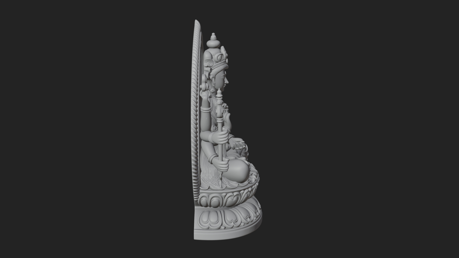 Crowned Bodhisattva Statue Design 5 3D Print Model 3D Model