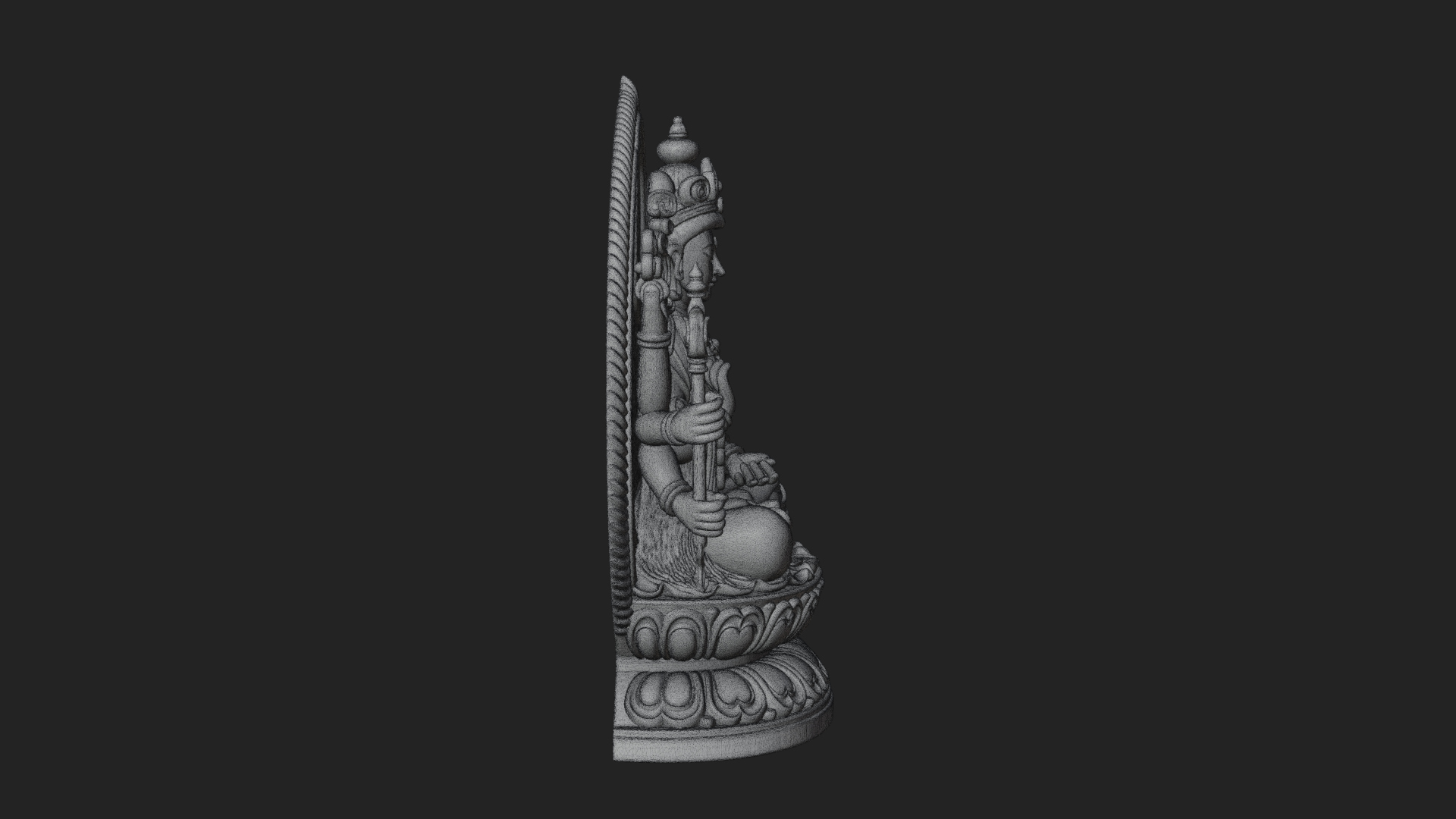 Crowned Bodhisattva Statue Design 5 3D Print Model 3D Model