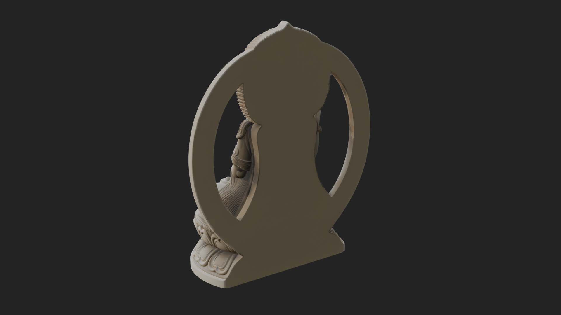 Crowned Bodhisattva Statue Design 6 3D Print Model 3D Model