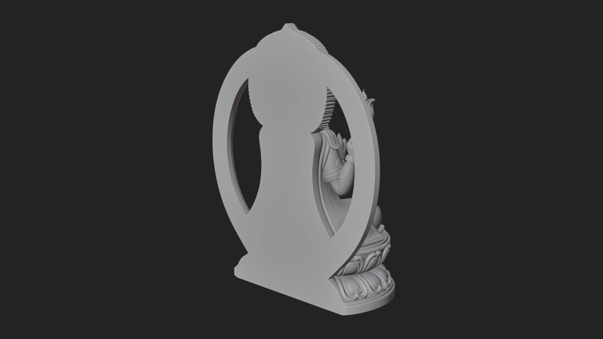 Crowned Bodhisattva Statue Design 6 3D Print Model 3D Model