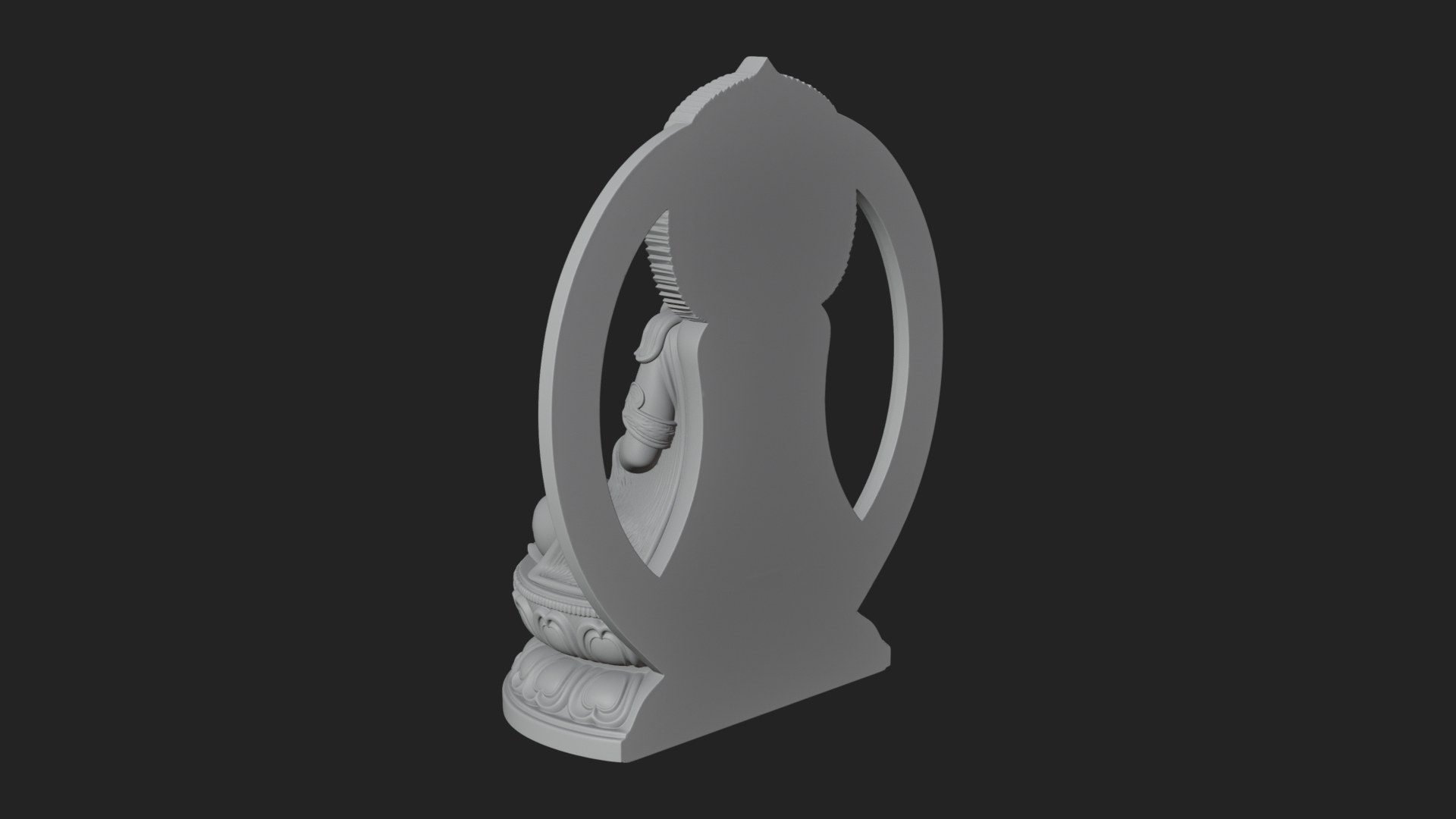 Crowned Bodhisattva Statue Design 6 3D Print Model 3D Model