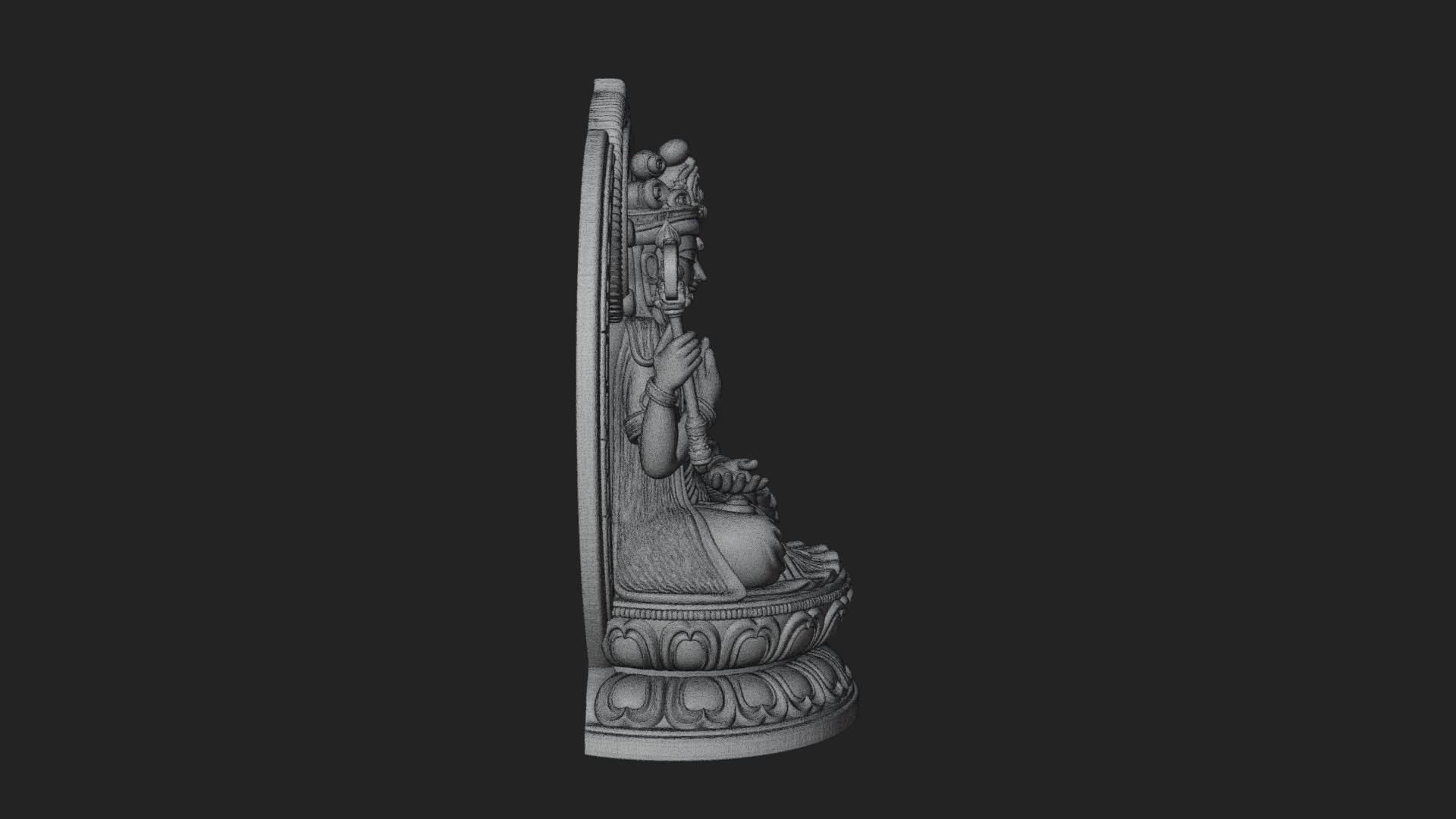 Crowned Bodhisattva Statue Design 6 3D Print Model 3D Model