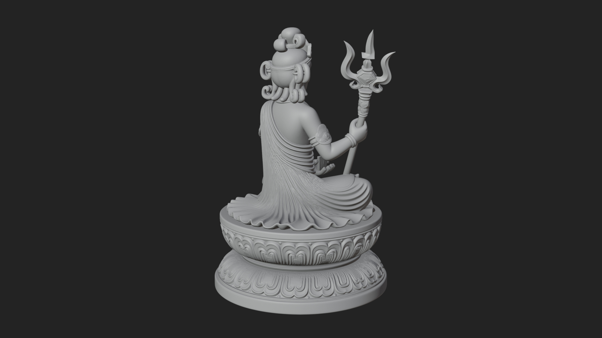 Crowned Bodhisattva Statue Design 7 3D Print Model 3D Model