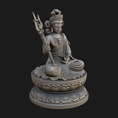 Crowned Bodhisattva Statue Design 7 3D Print Model