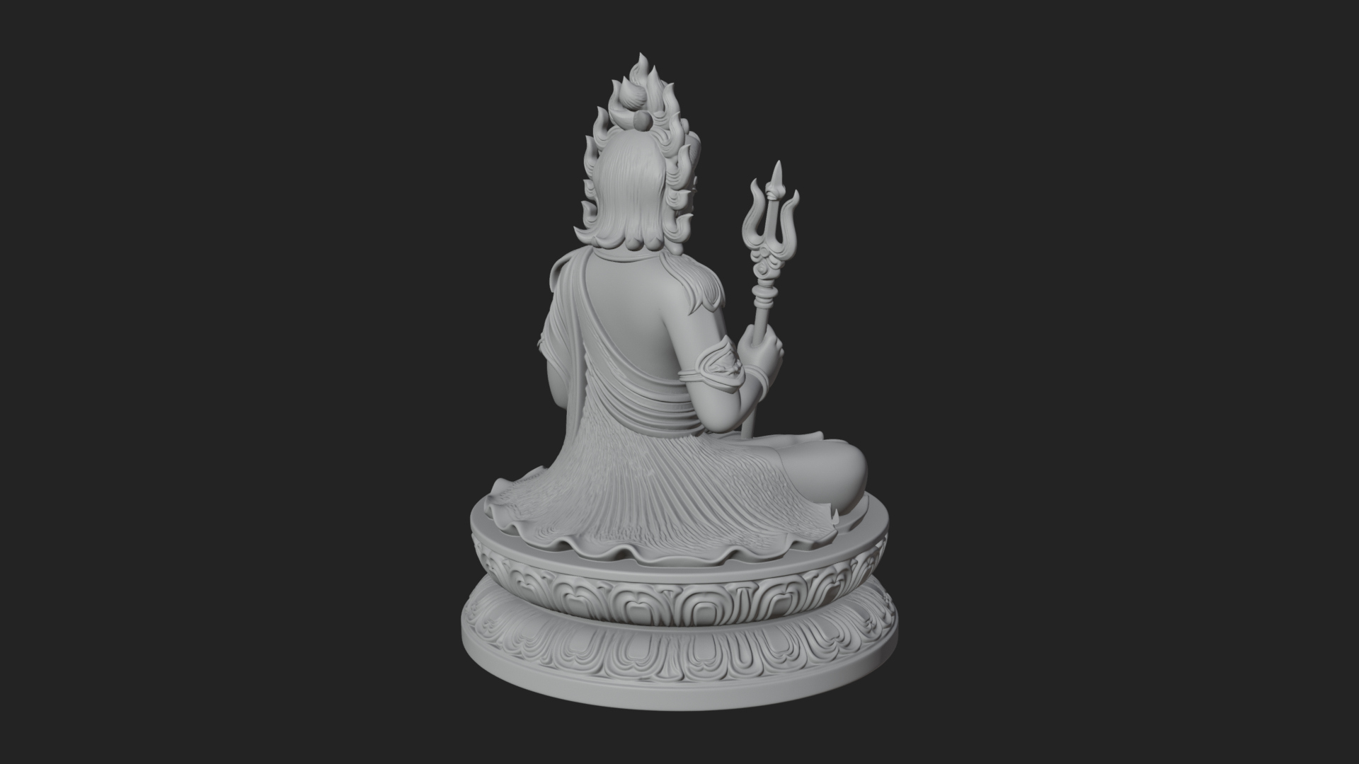 Crowned Bodhisattva Statue Design 8 3D Print Model 3D Model