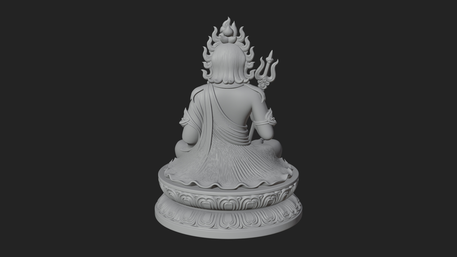 Crowned Bodhisattva Statue Design 8 3D Print Model 3D Model