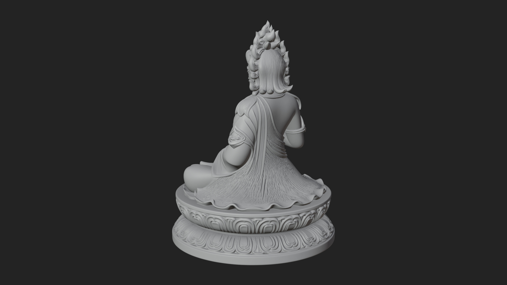Crowned Bodhisattva Statue Design 8 3D Print Model 3D Model