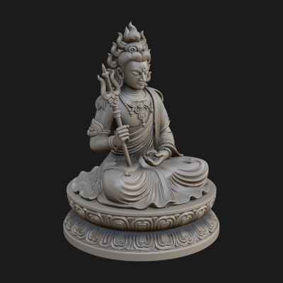 Crowned Bodhisattva Statue Design 8 3D Print Model