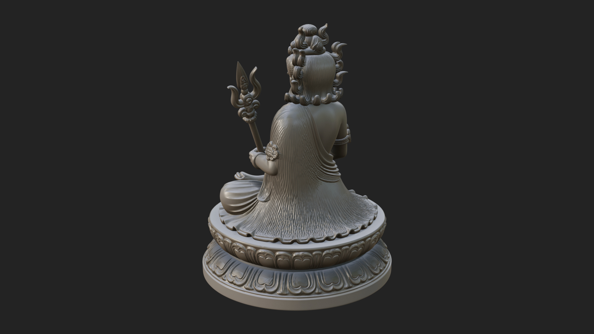 Crowned Bodhisattva Statue Design 9 3D Print Model 3D Model