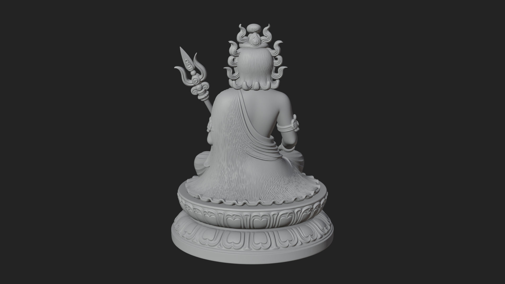 Crowned Bodhisattva Statue Design 9 3D Print Model 3D Model