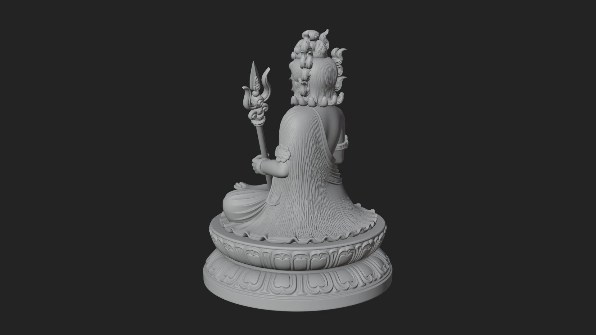 Crowned Bodhisattva Statue Design 9 3D Print Model 3D Model