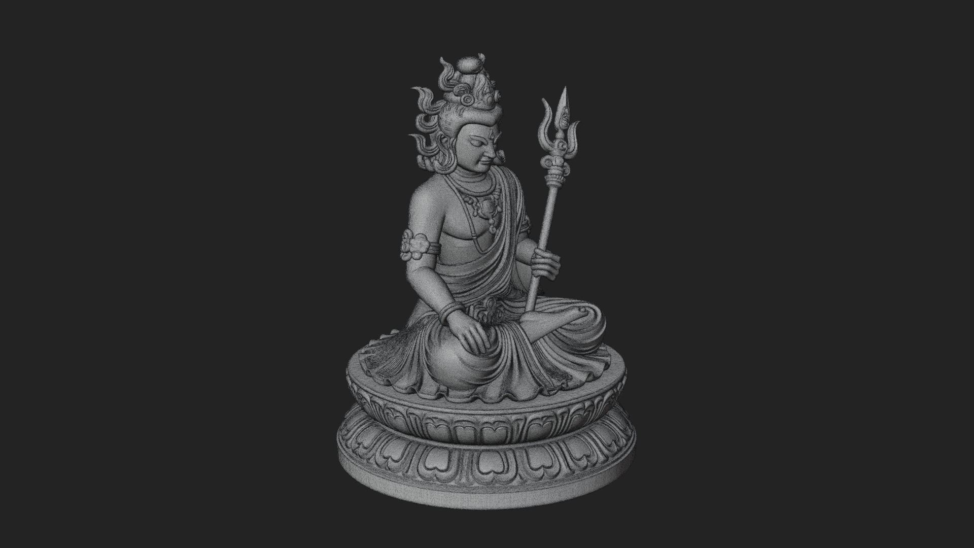 Crowned Bodhisattva Statue Design 9 3D Print Model 3D Model