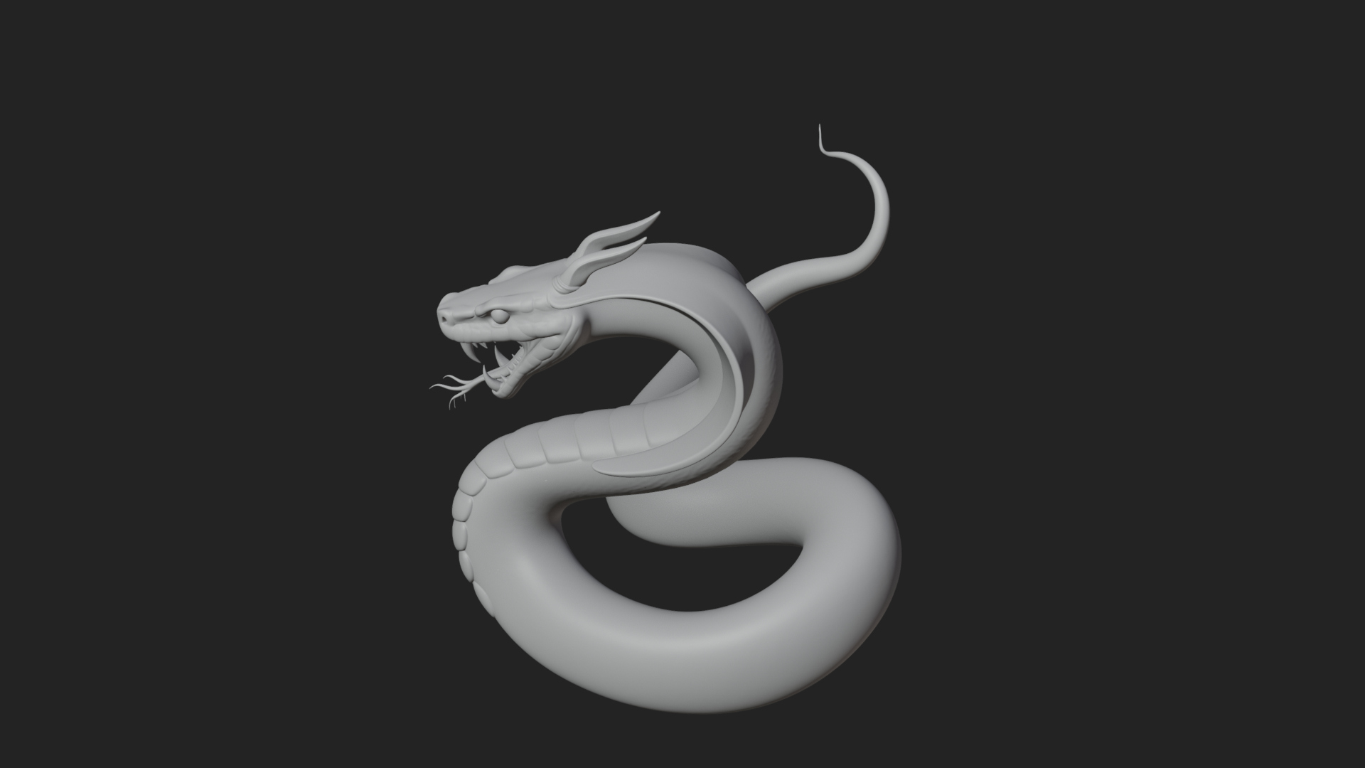Crowned Cobra Serpent Statue Design 1 3D Print Model 3D Model