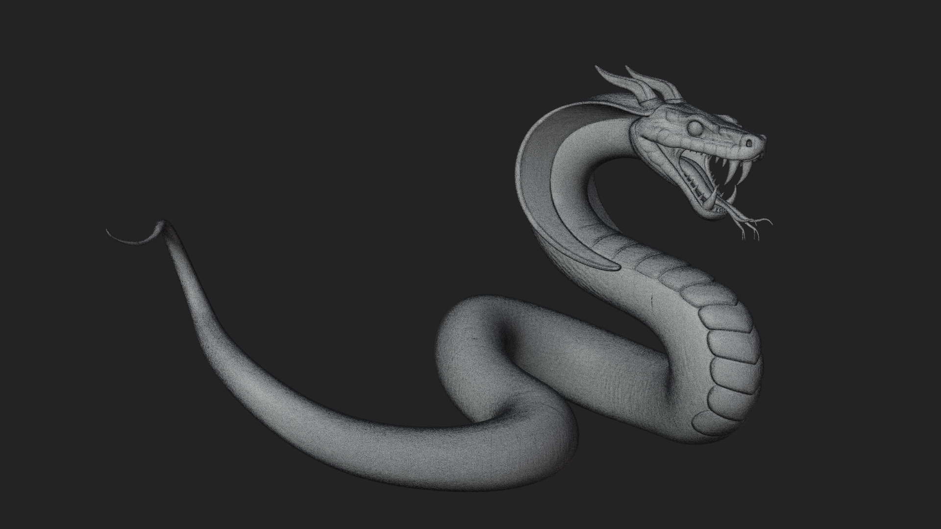 Crowned Cobra Serpent Statue Design 1 3D Print Model 3D Model