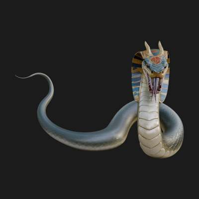 Crowned Cobra Serpent Statue Design 1 3D Print Model