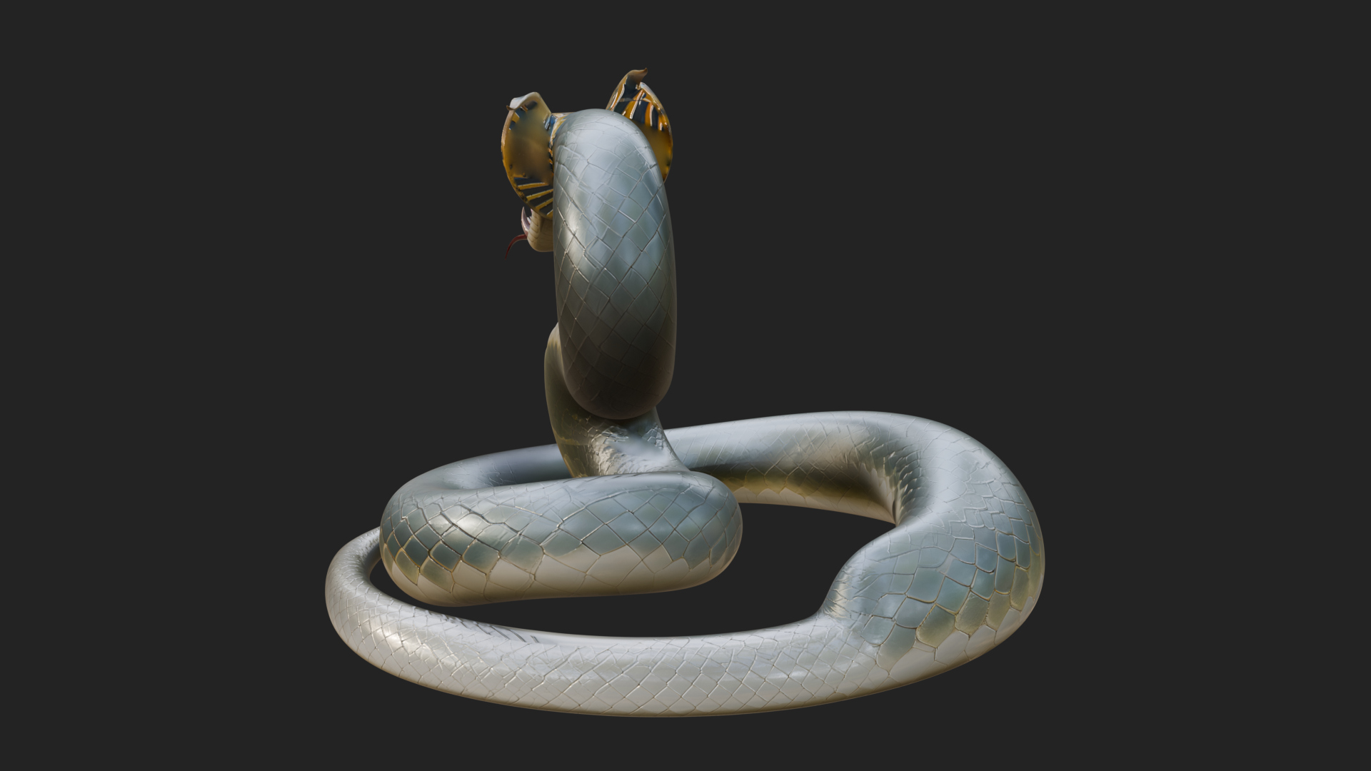 Crowned Cobra Serpent Statue Design 2 3D Print Model 3D Model