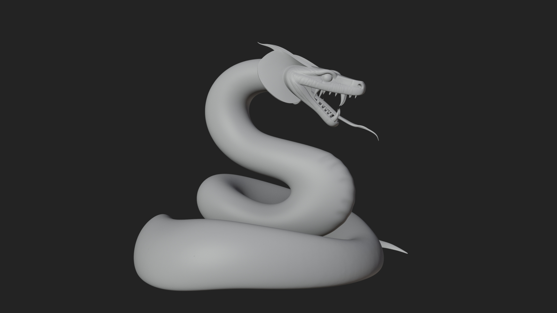 Crowned Cobra Serpent Statue Design 2 3D Print Model 3D Model
