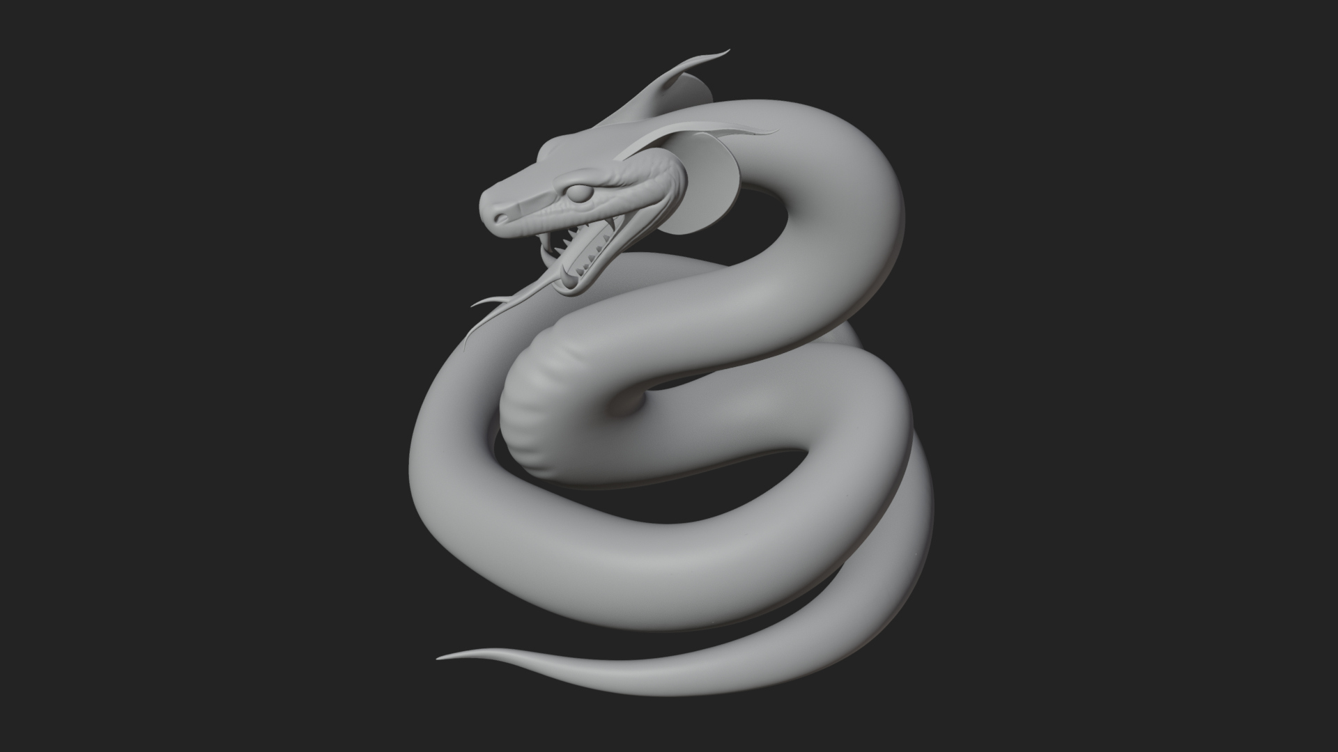 Crowned Cobra Serpent Statue Design 2 3D Print Model 3D Model