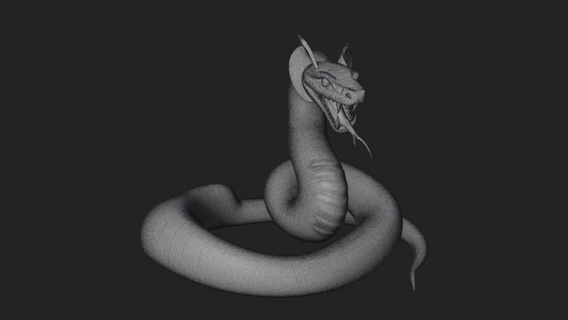 Crowned Cobra Serpent Statue Design 2 3D Print Model 3D Model