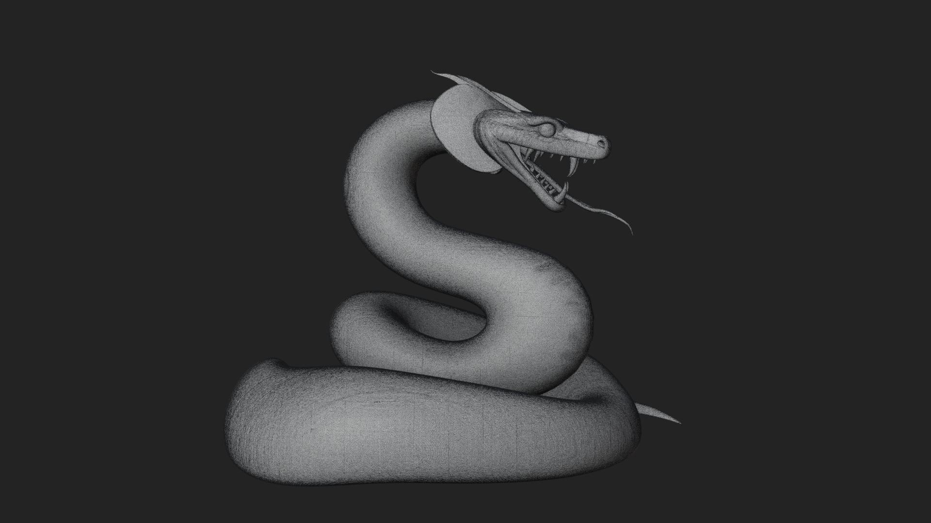 Crowned Cobra Serpent Statue Design 2 3D Print Model 3D Model