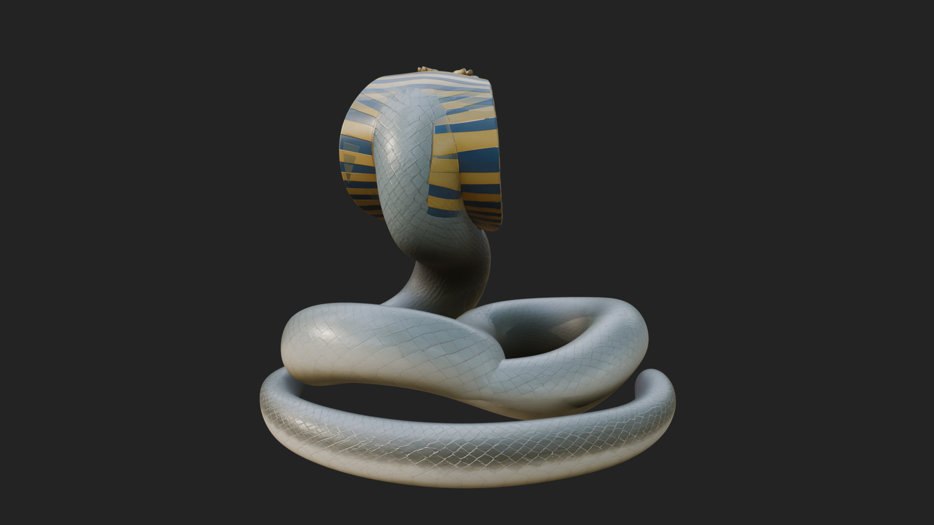 Crowned Cobra Serpent Statue Design 3 3D Print Model 3D Model
