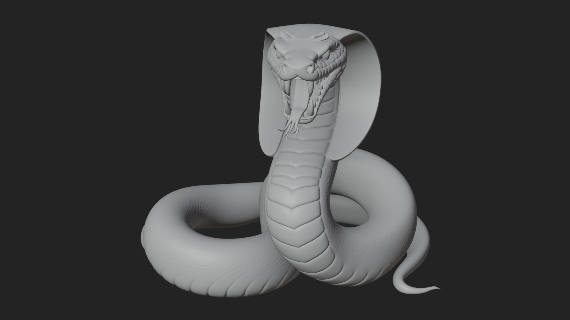 Crowned Cobra Serpent Statue Design 3 3D Print Model 3D Model