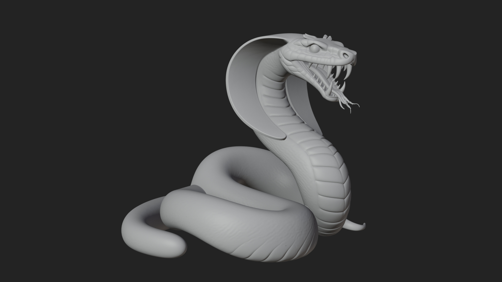 Crowned Cobra Serpent Statue Design 3 3D Print Model 3D Model