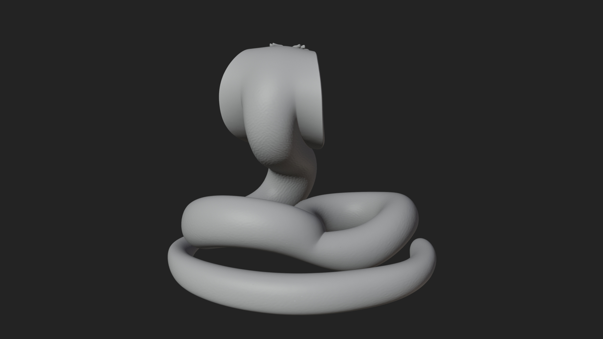 Crowned Cobra Serpent Statue Design 3 3D Print Model 3D Model